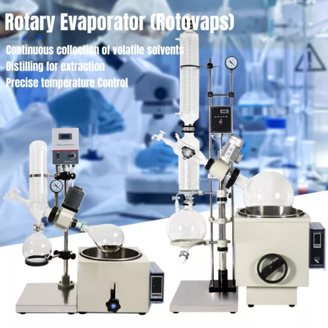 2L Rotary Evaporator Laboratory Vacuum Evaporation Water Bath Lab Eqpt New