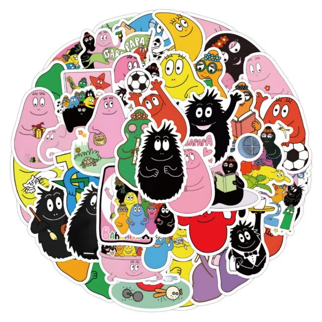 50X French Cartoon Barbapapa Barbe à papa Cotton Candy Kids Gift Prize Stickers