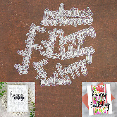 Holidays Happy Sentiments Large Words w Shadows Cutting Dies – Thanksgiving +