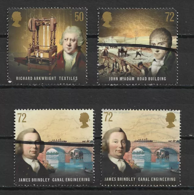 Great Britain 2009 Pioneers of Industrial Revolution incomplete used stamps