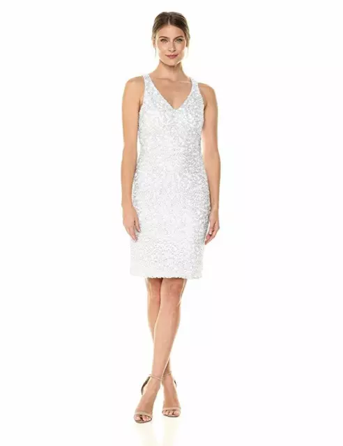 Marina Metallic Lace Dress Sleeveless Formal Dress  Size 8 L90518