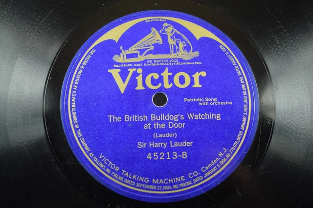 WWI Sir Harry Lauder Victor 78 RPM-The British Bulldog's Watching At The Door