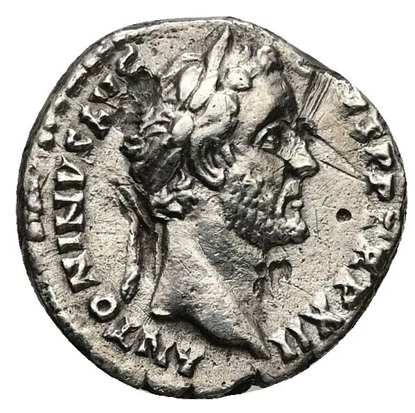 Roman Imperial Silver Denarius Coin -  Rome 138-161 AD - Antoninus Pius