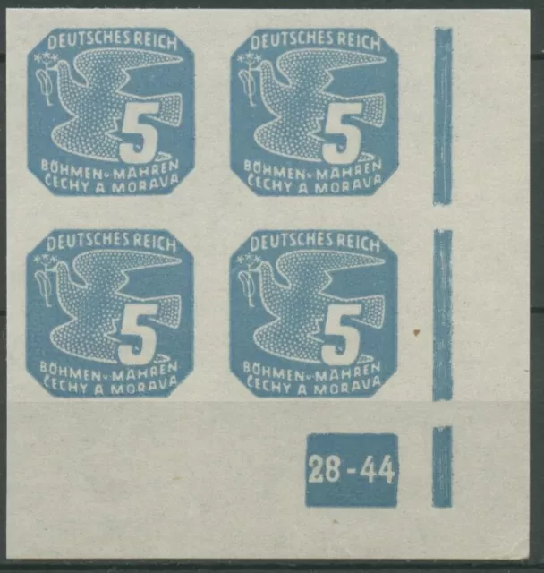 Böhmen & Mähren 1943 Zeitungsmarke 118 y VE-4 Ecke Platten-Nr. 28-44 postfrisch