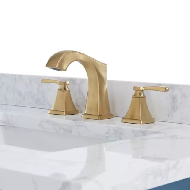 Allen + Roth Chesler Brushed Gold Widespread 2-handle WaterSense Bathroom Faucet