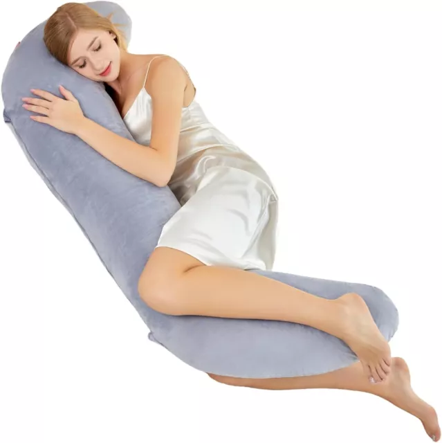 FangKAII Swan Body Pillow Side Sleeper Pillows 55.12" x 21.65" x 11.02", Gray