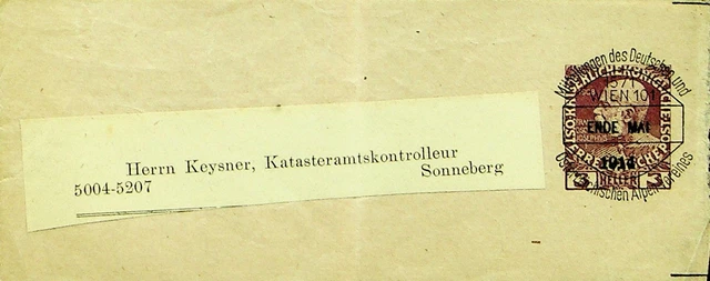 Österreich 1914 WWI 3h Franz Josef Wrapper Von Wien Sich Sonneberg Deutschland