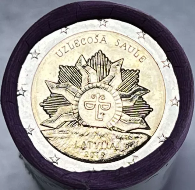 Lettland 2019 2 Euro Sondermünze "Aufgehende Sonne – Das Wappen Lettlands" in...
