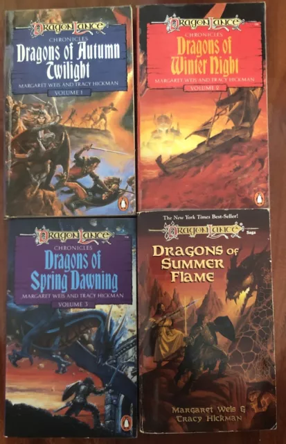 Dragon Lance chronicles Volumes 1 - 4 Paperback Books