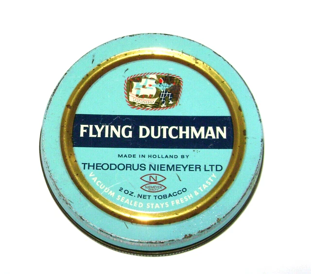 VINTAGE FLYING DUTCHMAN Tobacco Tin Made In Holland South Carolina Tax