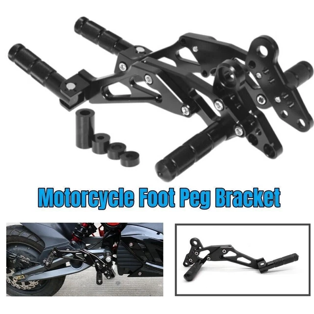 1Pair Alloy Motorcycle Foot Peg Bracket Front Rear Pedals Footrest Assembly US