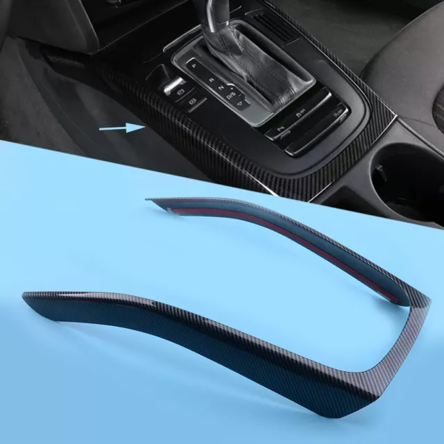 Carbon Fiber Style Central Gear Shift Panel Cover Trim Frame Fit for Audi A4 B8