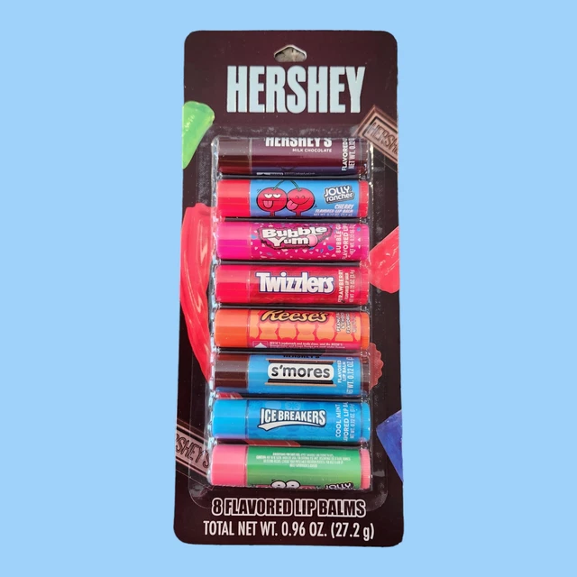 NEW 8 Chocolate Candy Flavored Lip Balms Hershey Reeses Jolly Rancher Chap Stick