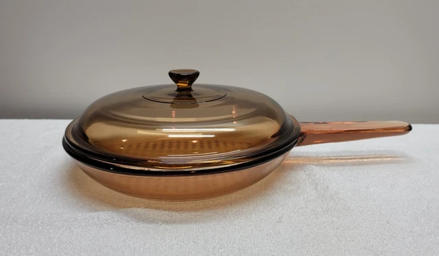 Sartén de 10" Pyrex Corning VISIONS SARTÉN con tapa sartén para freír vidrio ámbar utensilios de cocina