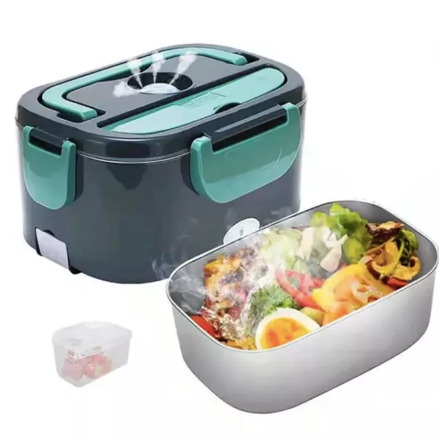 Boîte Bento Électrique Acier Inoxydable Compatible Voiture Maison Dejeuner Lunch