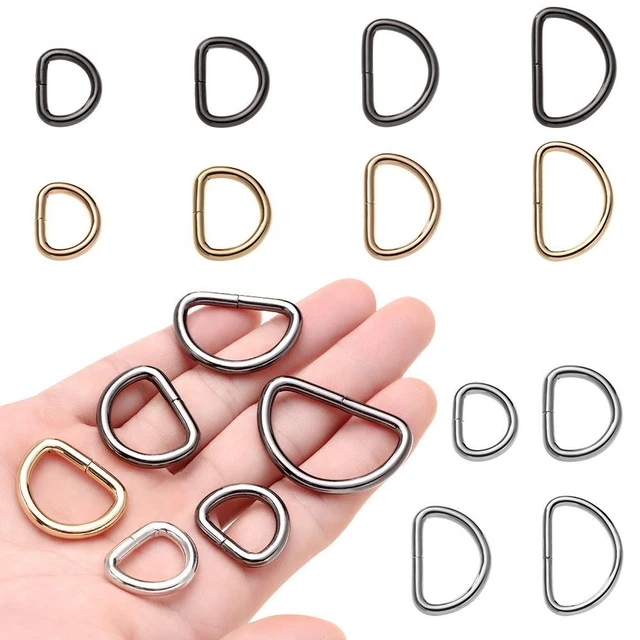 Collares para perro semicírculo en forma de D accesorios hágalo usted mismo clips de hebilla de metal anillos en D