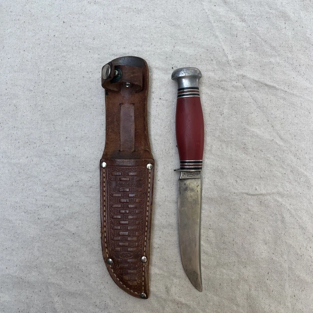 VINTAGE REMINGTON FIXED BLADE KNIFE RH MADE IN U.S.A. (w/Patina) And