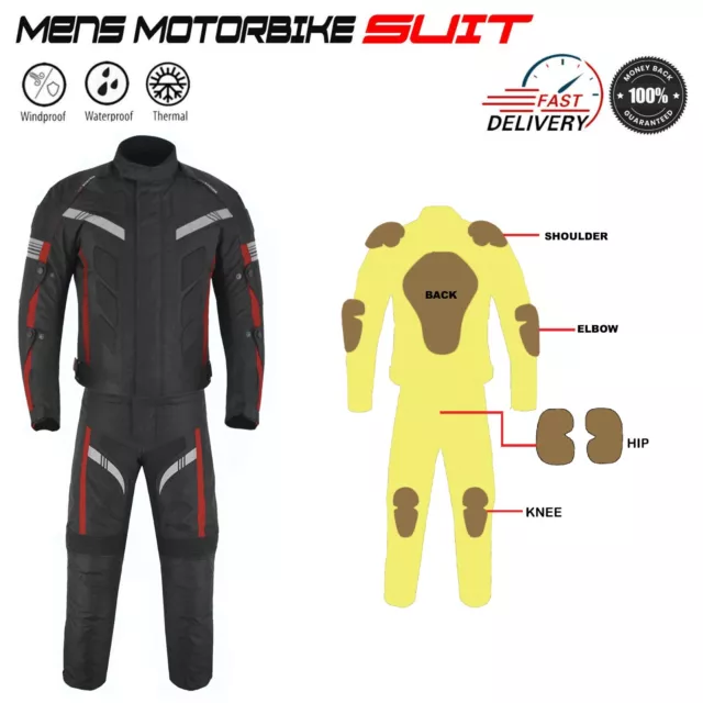 Herren Motorrad Anzüge Wasserdicht Motorrad rot CE Jacke Hose Panzeranzug