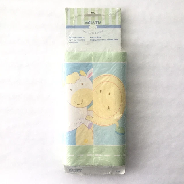 Wamsutta Baby Wallpaper Border Nursery Rhyme Cow Moon Dish 8 in. x 7 yds. Pastel