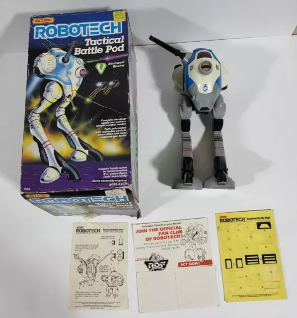 Vintage 1985 Matchbox Robotech Walker Tactical Battle Pod with Box and Figure Vintage 1985 Matchbox Robotech Walker Tactical Battle Pod with Box and Figure