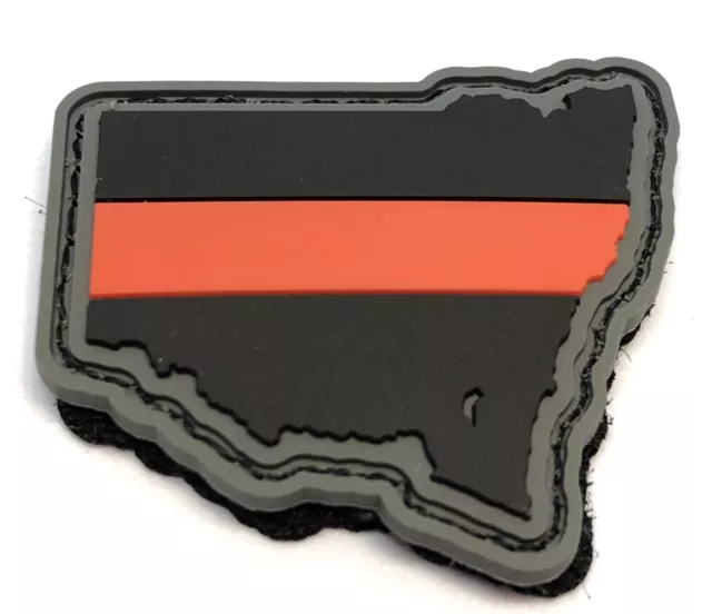 NSW Thin Red Line, Fire Rubber / PVC Patch, State, Hook Rear