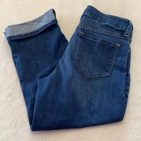 NYDJ Crop Jeans Womens 4 Blue Stretch Midrise Not Your Daughters Jeans Basic