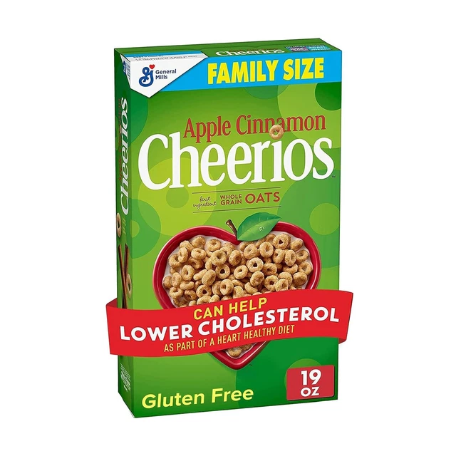 CHEERIOS APPLE CINNAMON Cheerios Heart Healthy Cereal 19 OZ Family Size