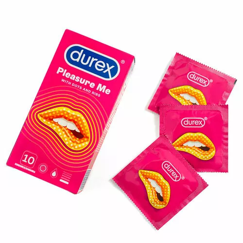 Durex Pleasure Me condoms Ribbed & Dotted Stimulating Pleasuremax Box of 10