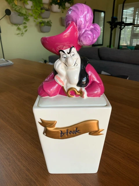 Disney Villains Cookie Canister Jar Captain Hook Evil - Used - FREE SHIPPING