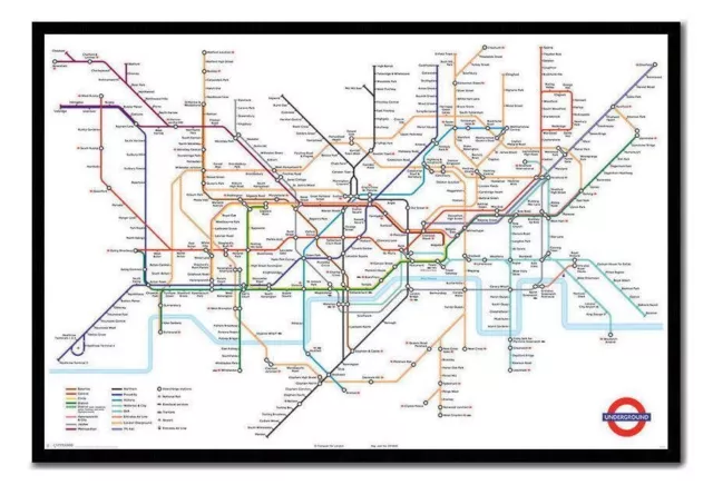 88421 Transport For London Underground Tube Map Wall Print Poster Plakat