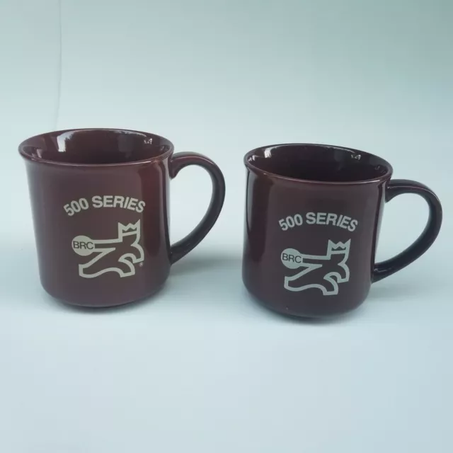 Set of 2x Vintage Chocolate Brown 500 Series BRC Coffee Mug Cup Bowling Lot