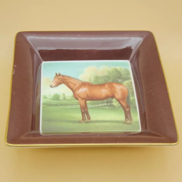 Piattino  vassoietto svuotatasche inglese vintage in ceramica decoro Cavallo 2