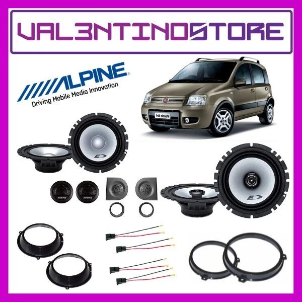 Kit 6 Casse Altoparlanti Alpine - Fiat Panda 2 serie - Anteriori e Posteriori 16