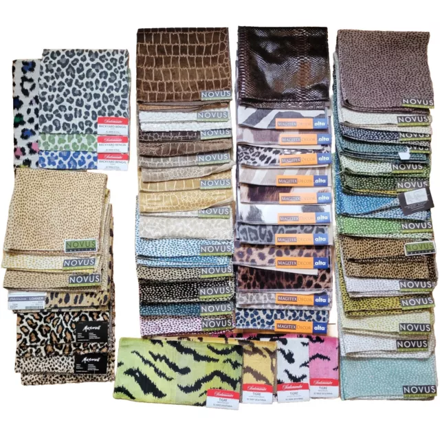 HUGE Animal Print Fabric Lot 100+ Pieces High End Decorator Samples for Crafts