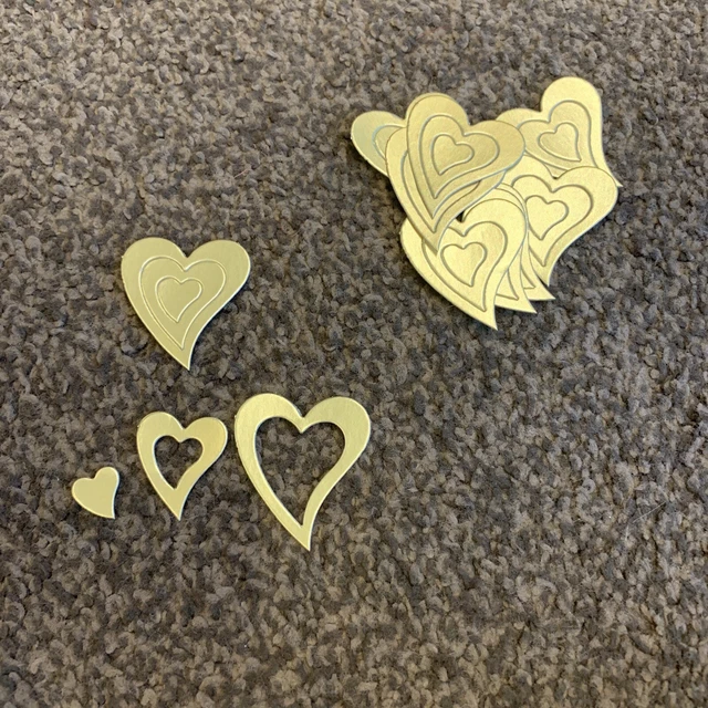 10 punzones de corte troquelado corazón dorado 4 cm
