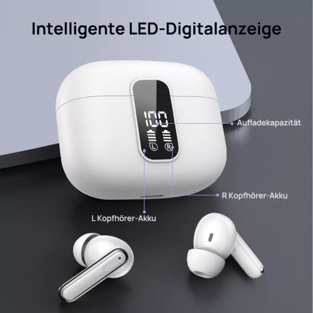 VSIUO TWS Bluetooth-Kopfhörer 5.3 in-Ear Headset Touch Control Wireless Ohrhörer