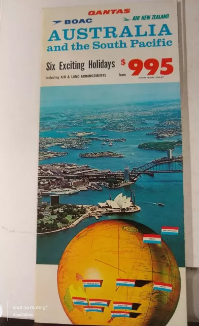 1968-69 Australia & South Pacific Travel Brochure Qantas Boac Air New Zealand