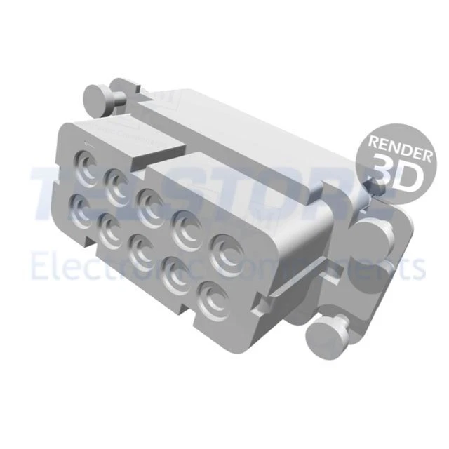 1pcs 1-1103415-1 Connettore HDC maschio HA PIN 10 10+PE dimensione 2 16A 250V  .