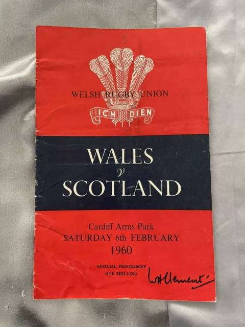 1960 Wales V Scotland Five Nations International Rugby Union Programme