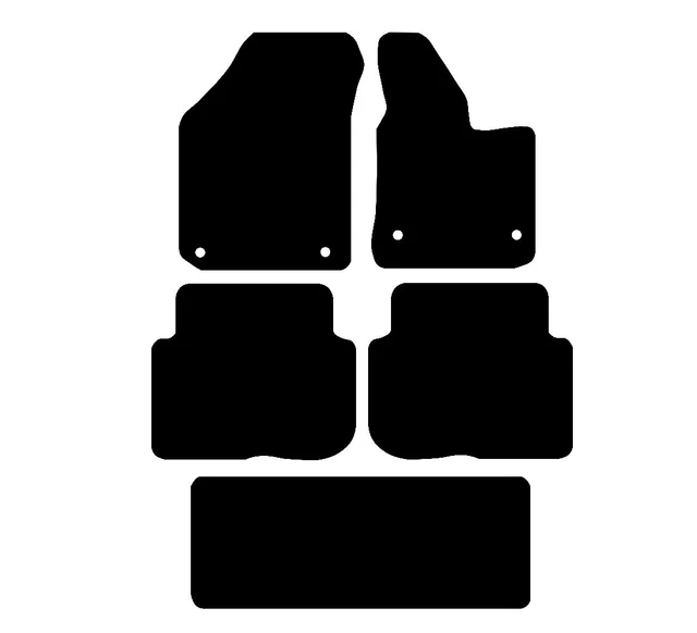 thumbnail image 2 of Deluxe Tailored Car Floor Mats For VW Touran 7-Seater (2010-2016) - 4 Round Clips, Polyester 2 of 3