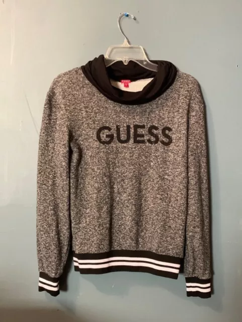 GUESS Los Angeles Cowl Neck Gray/Black Sweater Size Small