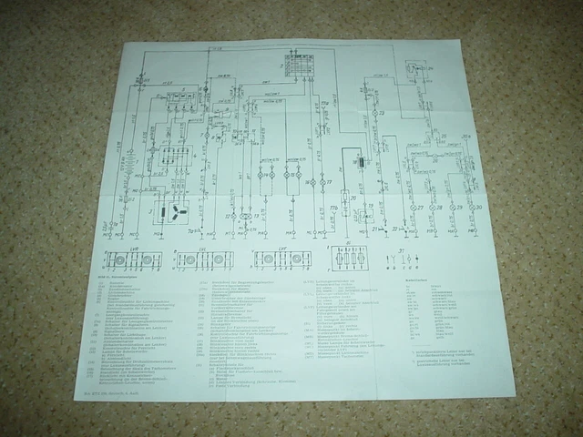 ORIGINAL MZ ETZ 250 Schaltplan aus Bedienungsanleitung Stromlaufplan