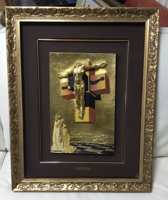🌈 Salvador Dali  Crucifixion Bassorilievo argento e oro 1000 Realizzato da IGI