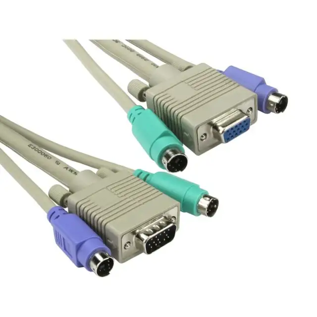 2m 2 x M-M PS/2 and 1 x SVGA M-F KVM Cable Lead