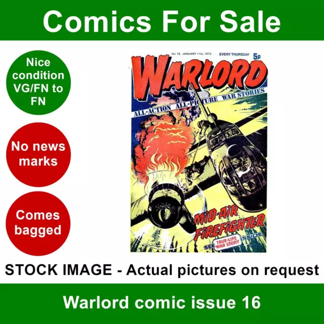 Warlord comic #16 - 11 January 1975 - VG/FN no writing - DC Thomson