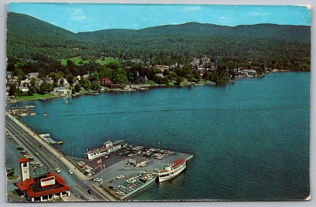 Vintage Postcard - Aerial View at Head of Lake George New York - NY