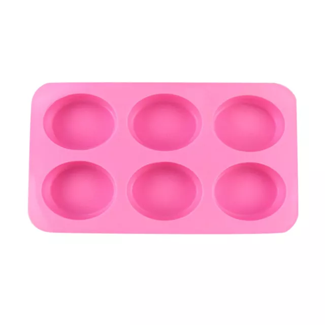 6 Cavities Oval Silicone Soap Mold Baking Mould Cake Pan Biscuit Chocolate Mold