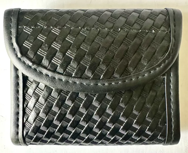 Bianchi AccuMold Elite 7928 Black Flat Basketweave Glove Pouch 22962 Holder 2