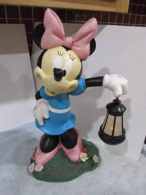 Disney Minnie Mouse with Light Garden Statue 18" Tall Works