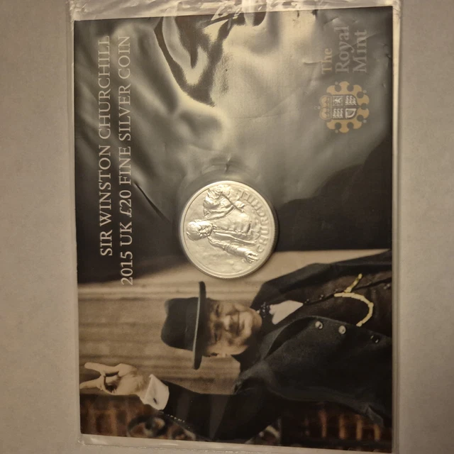 英国 イギリス ￡20 ポンド 銀貨999ag 15.71gチャーチル デザイン SIR WINSTON CHURCHILL £20 Fine Silver Coin The Royal Mint Sealed